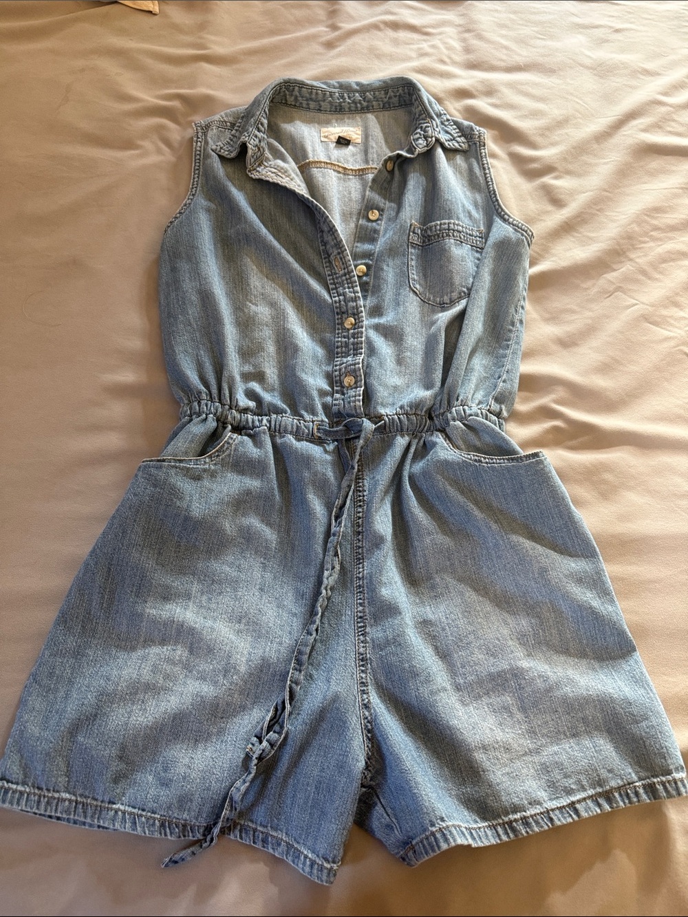 Universal Thread Light Blue Sleeveless Denim Romper